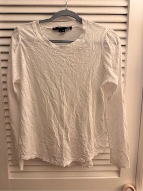 New Veronica Beard White Long Sleeve Crewneck Tee